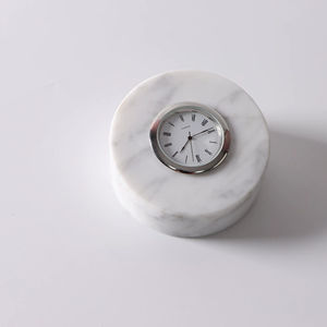 Horloge de bureau Art Déco en marbre naturel et quartz de luxe CRAFT EXIM, horloge artisanale pour la maison et le bureau - Product Image 1