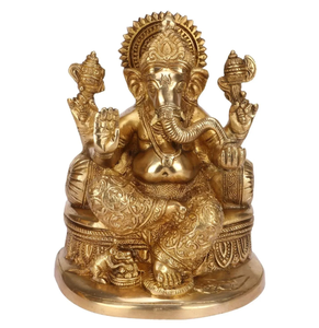 Handmade Traditional Brass Ganesha <b>Statue</b> Idol with Standard Quality for Home Decoration use from India - Product Image 3