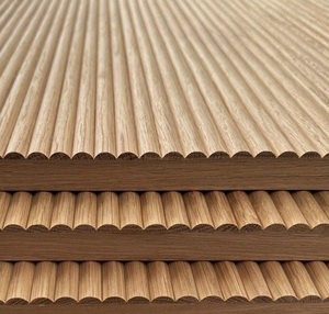 Panneaux muraux en bois MDF cannelés modernes de qualité supérieure pour salon hôtel appartement salle de bain panneaux acoustiques cannelés en bois modèle 3D - Product Image 3