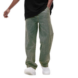 Jeans baggy en denim de haute qualité, streetwear décontracté, logo personnalisé, pour hommes - Product Image 1