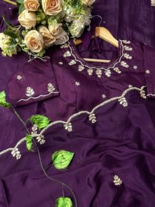 เสื้อผ้าพื้นเมืองมาใหม่เสื้อส่าหรีผ้าไหมแท้ผ้าชินันนุ่มพร้อมด้วย jhand khatli & jardosi แฟชั่นผู้หญิงต้องทำงาน - Product Image 2