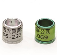 Bagues de patte légères et durables en aluminium rondes Crown 252-ID pour pigeons, fabriquées à Taïwan