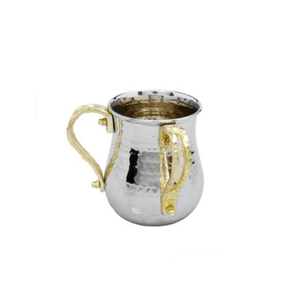 Tasse de lavage en acier antique tasse personnalisée décorative avec poignée en laiton décorative à la main à un coût abordable - Product Image 2