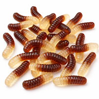 Bonbons Gommeux Moelleux Aigres aux Saveurs de Fruits Assorties, Marque Privée Worm, Fabricant OEM ODM, Vente en Gros, Halal, TIK TOK