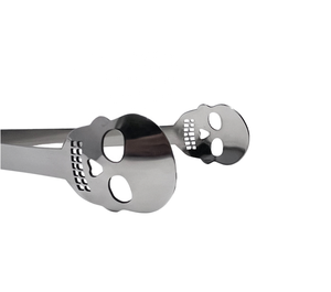 DIVRIS DR-2715 Stainless Steel Skull Design Modern Minimalist Ice Tongs Reusable <b>Bar</b> <b>Tool</b> for Cocktail Making - Product Image 4