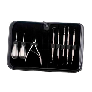 Juego de instrumentos quirúrgicos veterinarios Premium de 8 piezas | Escaladores de elevadores dentales con alas de acero inoxidable para perros y gatos - Product Image 1