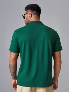 Polo para hombre, recién llegado, Color sólido, manga corta, ajuste holgado, cómodo, suave, tela de lona, ropa de algodón - Product Image 6