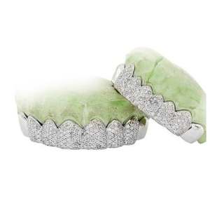 Bijoux de Piercing fin personnalisables véritables diamants SI nid d'abeille Grillz coupes permanentes gratuites blanc brillant CZ Stowes or blanc couleurs roses - Product Image 3