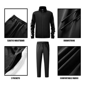 Chándales para hombre, conjuntos de Jogger, ropa deportiva, sudaderas informales, pantalones de chándal, ropa de calle, pulóver, sudaderas con capucha de lana de Color sólido, traje para hombre - Product Image 5