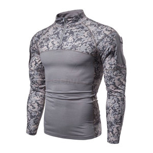 เสื้อเชิ้ตแขนยาวลายพรางสำหรับผู้ชาย คอตั้ง แห้งเร็ว ทรงเข้ารูป สไตล์ชุดทำงาน - Product Image 1