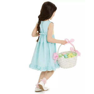 Abito Good Lad in turchese/acqua con motivo a coniglietto in tessuto seersucker per bambine, taglia 4 - Product Image 2