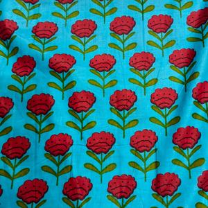 Tissu en coton bio personnalisé, imprimé au bloc, en cambric léger, fait main en Inde, pour la décoration intérieure, les rideaux, les vêtements, pour filles - Product Image 5