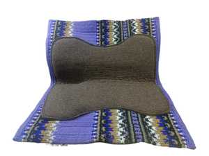 Almohadilla de contorno de sillín de espectáculo de caballo de lana de Nueva Zelanda hecha a medida de alta calidad 1/2 "fieltro de lana gris multicolor tamaño 34x42 modelo - Product Image 6