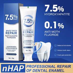 Pasta Dental con Hidroxiapatita para Reparación del Esmalte, 7.5% nHAP, Blanqueadora, Protección para Dientes Sensibles, Aliento Fresco, 120g - Product Image 5