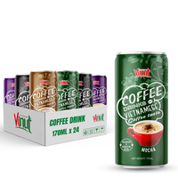 Boisson Énergisante au Café Arabica Robusta Mocha 170ml en Canette Sans Gluten Sans OGM Marque Privée Échantillon Gratuit OEM ODM