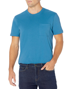 Camiseta de talla grande para hombre, transpirable, cuello redondo completo, personalizada, 100% algodón, manga corta, camisetas para hombre con bolsillo frontal - Product Image 1