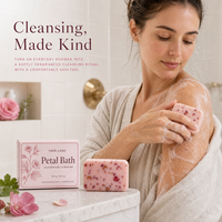 Savon solide pour le corps à la rose et au géranium, marque privée, 100g |   Pour un nettoyage corporel quotidien doux et floral |   Formule personnalisée en gros pour OEM