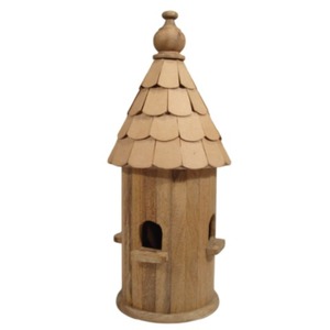 Casa de pájaros de madera maciza con techo de Metal y diseño de cabaña de anillo Aspecto moderno para jardín exterior Balcón Casa de pájaros de madera decorativa - Product Image 2