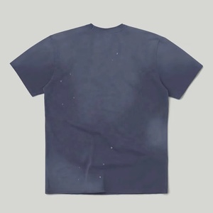 เสื้อยืดวินเทจพิมพ์ลายจุดแบบแอซิดวอชทรงโอเวอร์ไซส์สำหรับผู้ชาย ผ้าฝ้าย 100% ดีไซน์ลำลอง แขนสั้น ผ้าถักสีพื้น - Product Image 2
