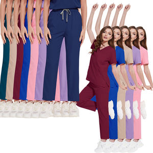 Ensemble de blouses médicales durables pour femmes - Tissu en laine peignée respirant - Poches utilitaires - Matière en élasthanne/polyester - Product Image 5