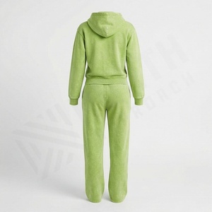 Wholesale Acid Wash <b>Womens</b> <b>Fleece</b> Sports Zipper Tracksuit Sweat Suit Custom Hoodies <b>Jogger</b> Sets Embroidery Premium Gym - Product Image 2