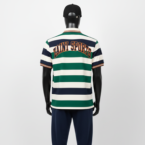 Polo para Hombre Premium 220 GSM Algodón Piqué Transpirable con Paneles Laterales a Rayas Teñidas con Hilo y Logotipo Bordado - Product Image 2