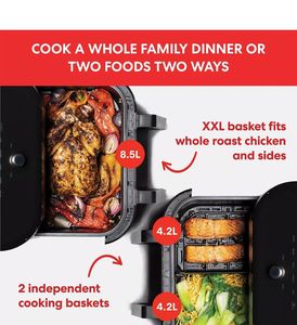 Nueva Freidora de Aire Digital Inteligente con Pantalla Táctil de 9L y 1800W, Freidora Eléctrica Visible de Acero Inoxidable, Freidora de Aire Caliente en Oferta - Product Image 2