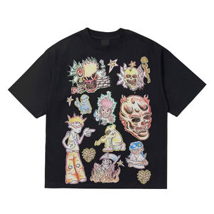 T-shirts de sport personnalisés pour hommes pour l'été surdimensionnés 100% coton lourd 320 Gsm Logo brodé plaine tombé pour polos - Product Image 5