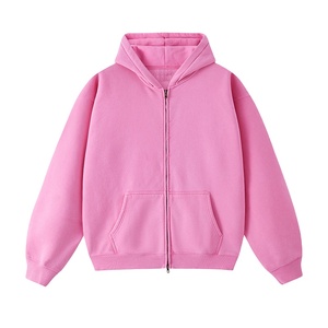 100% Cotton Vintage Velour Oversized Drop Shoulder Stringless Blank Thick Half Zip Men's Hoodie - Product Image 2