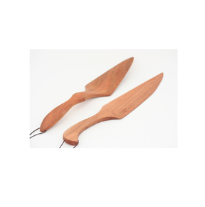 Servidor de pastel de madera al por mayor con mango, cuchillo cortador de pastel de fiesta de boda y uso de cumpleaños, kit de 2 piezas - Product Image 4