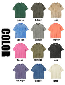 T-shirt personnalisé de haute qualité 230GSM 100% coton Vintage Oversize Heavyweight pour hommes T-shirt blanc Streetwear délavé à l'acide - Product Image 5