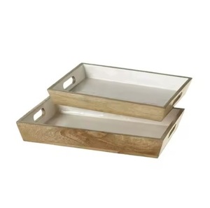 Grands plateaux de service ronds en bois parfaits pour les plateaux de fête, les buffets et les événements de restauration - Product Image 4