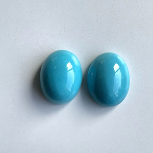 Cabochons turquoise d'Arizona de 49,70 carats, paire de 2 pièces, pierres précieuses naturelles pour la fabrication de bijoux fins - Product Image 1