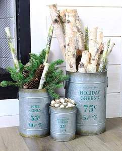 <b>Christmas</b> metal bucket perfect for holiday floral arrangement <b>decoration</b> and <b>Christmas</b> event <b>table</b> decor purpose - Product Image 3