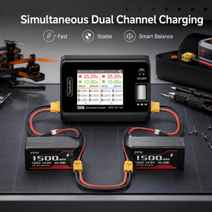 ToolkitRC M6D 500W 15A Dual Channel Smart Balance LiPo <b>Battery</b> Charger for FPV <b>Drone</b> RC Car Aircraft - Product Image 4