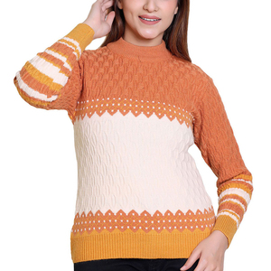 Pull confortable pour femmes avec col rond pull en laine élégant pour femmes pull confortable à manches longues pour femmes - Product Image 1