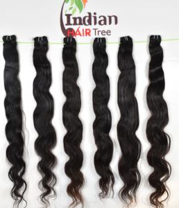 Souper 100% Qualité Remy Non Transformés Vierge Machine Double Trame Bodywave Bundles Indian Temple Extensions de Cheveux Humains par Exportation - Product Image 3