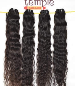 Cutícula virgen ondulada alineada India 100% Procesamiento de templo ninguno fabrica máquina doble trama onda profunda tejido cabello humano - Product Image 1