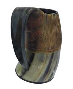 Mug en corne de buffle naturelle de haute qualité avec poignée, style rustique artisanal, tasse à boire pour bière et boissons - Product Image 3