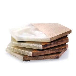 Elegant Ivory Terrazzo <b>Resin</b> Marble Coaster Wholesale Price Square <b>Epoxy</b> <b>Resin</b> <b>Table</b> Coaster <b>for</b> Drink Tea Coffee - Product Image 3