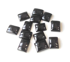 3x5mm-20x30mm พลอยพลอยพลอยพลอยสีดำธรรมชาติทรงสี่เหลี่ยมพลอยหลังแบนทรงหลวมสำหรับทำเครื่องประดับ - Product Image 5