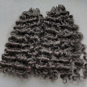 100% High Quality big burmese <b>curly</b> weft Raw <b>Hair</b> Extensions Double-Drawn Weft Vietnamese <b>Hair</b> natural color Ready to Ship - Product Image 3