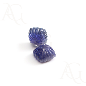 Natural Tanzanite <b>Cushion</b> Pumpkins Carving Loose Gemstone Tanzanite Cabochons For Jewelry Making - Product Image 2