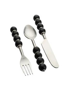 Ensemble de couverts élégant avec manche perlé noir, couverts élégants pour la décoration de table, événements de mariage et utilisation en cuisine, ensemble de 6 pièces - Product Image 4
