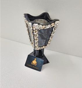 Brûleur d'encens en résine époxy de super qualité Brûleur Bakhoor avec grand cristal ou strass floral Mubakhar - Product Image 5