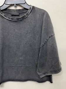 Blusa de Algodón para Mujer, Top Corto Informal de Verano, Camiseta de Manga Corta para Gimnasio y Deporte - Product Image 4