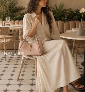 Bolso tote de cuero genuino italiano con bolsa interior desmontable-PM696 - Product Image 6