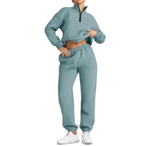 Top Trendy Women's Fashion Sets Breathable Crew Neck 100% Cotton Eco-Friendly Customized Logo Winter Jogger Casual <b>Tracksuit</b> - Product Image 2