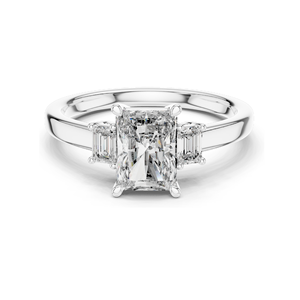 Bague de fiançailles en diamant créé en laboratoire de 1,7 ct, taille émeraude, diamants CVD VVSVS EF, or 18K, 14K, 10K et argent 925, rose - Product Image 2