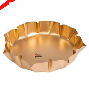 Nouveau plateau de service en aluminium métallique finition argentée décoratif avec poignée à motif d'oiseau pour hôtel, restaurant et bar - Product Image 5